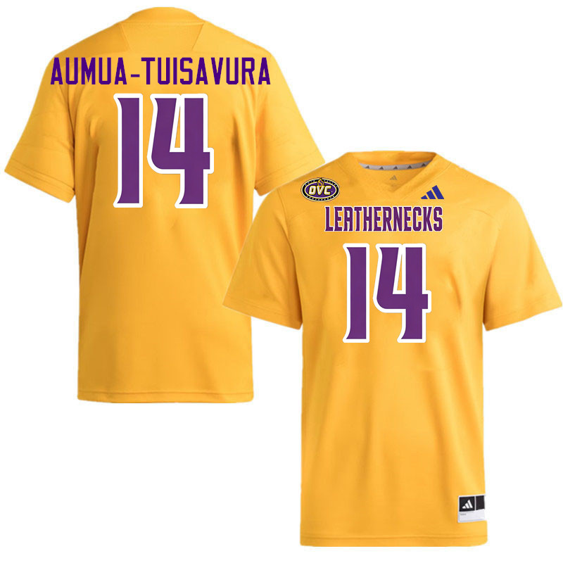 Western Illinois Leathernecks #14 Buju Aumua-Tuisavura College Football Jerseys,Uniforms-Gold